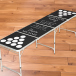 Modern Black Wedding Beer Pong Table<br><div class="desc">A fun monogrammed black beer pong table for your wedding events and newlywed life featuring cup layouts,  your names and wedding date,  team bride and groom sides and white script  and modern typography.</div>