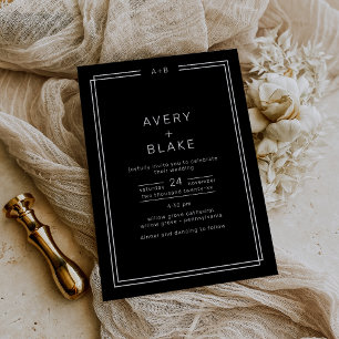 Modern Black Wedding Invitation / AVERY Suite