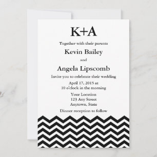 Modern Black Wedding Invitations or Announcements
