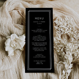 Modern Black Wedding Menu / AVERY Suite