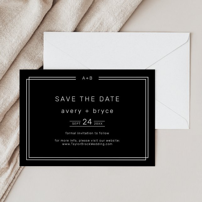 Modern Black Wedding Save the Date / AVERY (Modern Black Wedding Save the Date / AVERY)