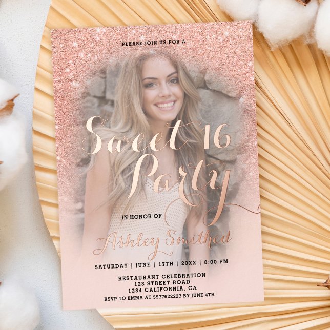 Modern black wedding script photo gold foil invita (Creator Uploaded)