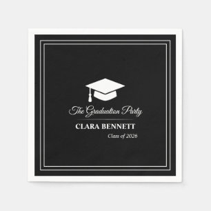 Modern Black & White 2026 Grad Napkins