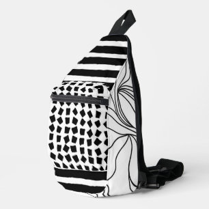 “Modern Black & White Abstract” Cut Sew Bag
