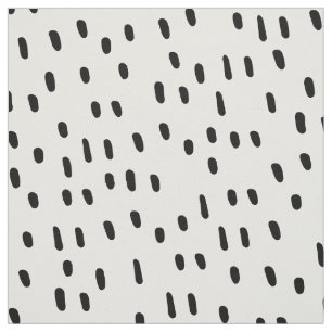 Modern Black & White Abstract Dot Pattern Trendy Fabric