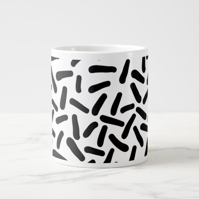 Modern Black & White Abstract Pattern Jumbo Mug (Front)