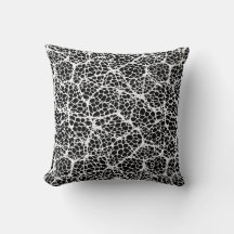 Modern Black & White Abstract Pattern Pillow