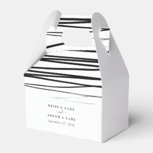 Modern Black White Abstract Wedding Favour Box