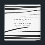 Modern Black White Abstract Wedding Favour Magnet<br><div class="desc">A modern abstract black and white wedding design. A black and white themed design that incorporates rustic black paint strokes. An elegant minimalistic design perfect for anyone who loves simple trendy themed designs. An elegant stylish wedding favour magnet design with modern elements. Matching wedding stationery items and other wedding invite...</div>