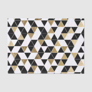 Modern Black, White, and Faux Gold Triangles Tissue Paper