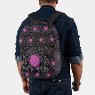 Modern black white and pink disco zebra printed backpack