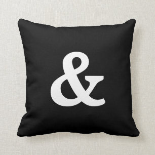 Modern Black & White & (and sign) Button Cushion