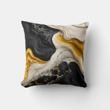 Modern Black White and Yellow Abstract Mustard Art