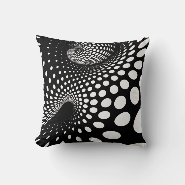 Modern Black & White Art Throw Pillow (Front)