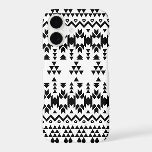 Modern Black White Aztec Geometric tribal pattern