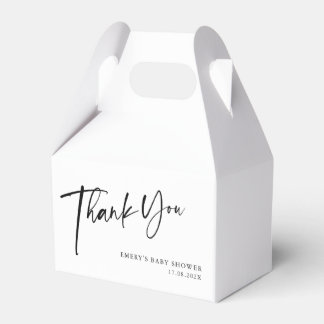Modern Black & White Baby Shower Thank You Favour Box