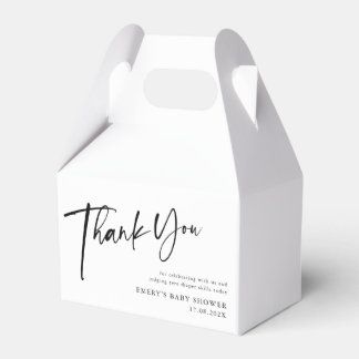 Modern Black & White Baby Shower Thank You Favour Box