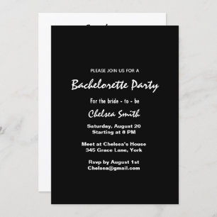Modern Black & White Bachelorette Party Itinerary Invitation