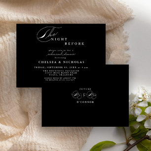 Modern Black/White Before Rehearsal Dinner Invitation