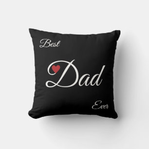 Modern Black & White Best Heart Dad Cushion
