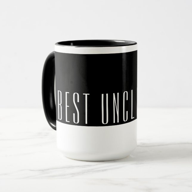 Modern Black & White Best UNCLE Ever  Mug (Front Left)