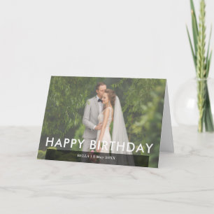 Modern Black & White Birthday Photo Design Card