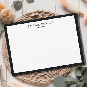Modern Black White Border Personalised  Card