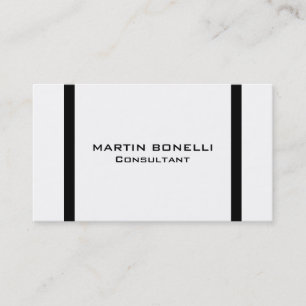 Modern Black White Border Standard Business Card