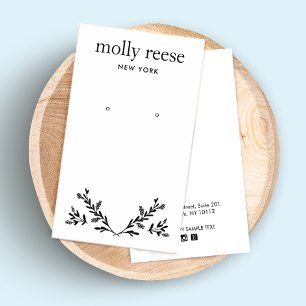 Modern Black  White  Branch Earring Display Card