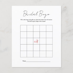 Modern Black White Bridal Shower Bingo Game Flyer
