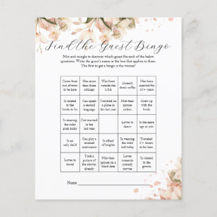 Modern Black White Bridal Shower Find the Guest Flyer