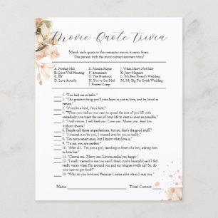 Modern Black White Bridal Shower Movie Quotes Flyer
