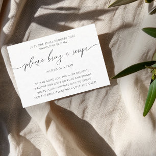 Modern Black & White Bridal Shower Recipe Enclosure Card