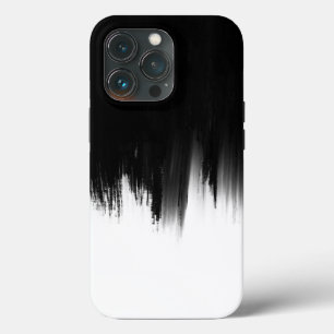 Modern Black White Brush strokes Design  iPhone 13 Pro Case