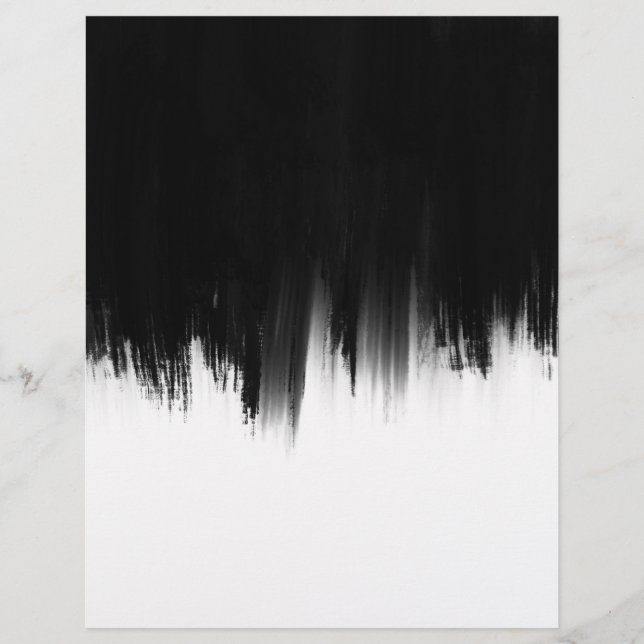 Modern Black White Brush strokes Design Custom Letterhead (Front)
