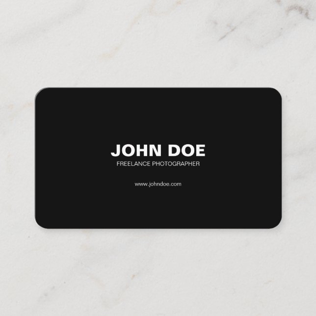 Modern black & white business card with QR Code (Front)