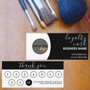 MODERN BLACK WHITE BUSINESS LOGO 10 LOYALTY CARD