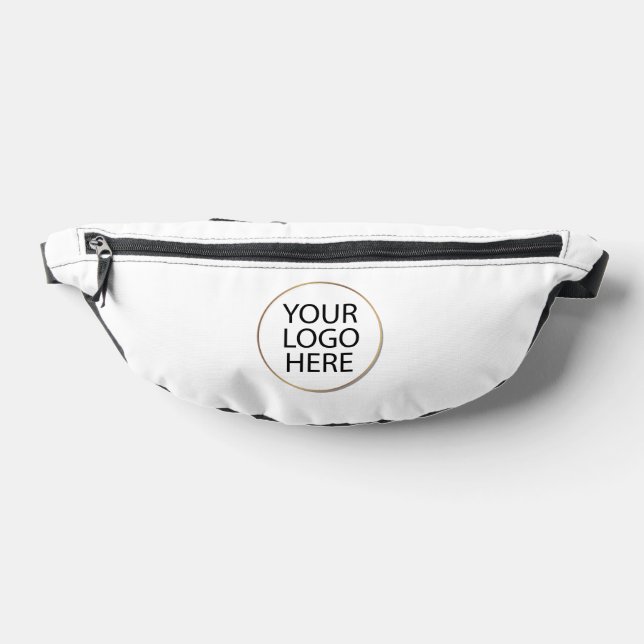 Modern black white Business Logo Name Bum Bags (Lay Down)