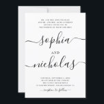 Modern Black & White Calligraphy Wedding - Elegant Invitation<br><div class="desc">Announce your special day with this modern black and white wedding invitation, featuring elegant calligraphy and a minimalist design. The classic monochrome palette and clean typography make it a timeless choice for contemporary weddings. This design is also available as a digital download, providing flexibility for eco conscious couples or those...</div>