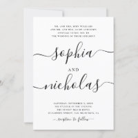 Modern Black & White Calligraphy Wedding - Elegant