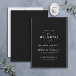 Modern Black & White Calligraphy Wedding  Invitation<br><div class="desc">Trendy, elegant and modern, this simple, minimalist black and white typography wedding design features 'The Wedding Of' in modern calligraphy and Serif text as the main design feature, and is based on our bestselling bridal shower invite. The back of the card features a black texture. Contact designer for matching products....</div>