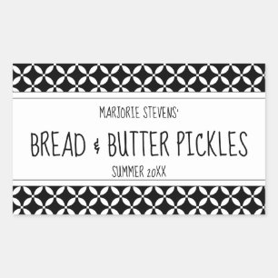 Modern Black & White Canning Label