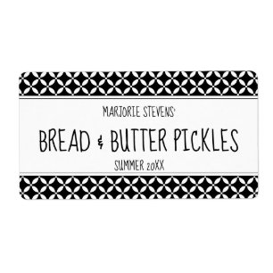 Modern Black & White Canning Label
