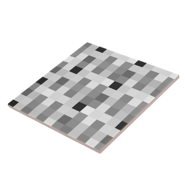 Modern Black white Chequerboard Ceramic Tile (Side)
