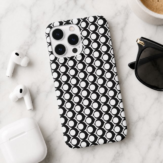 Modern Black White Circle Lattice Pattern  (Creator Uploaded)