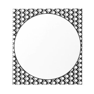 Modern Black White Circle Lattice Pattern Notepad