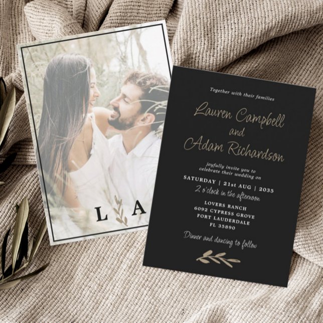 Modern Black & White Classy Wedding Invitation  (Creator Uploaded)