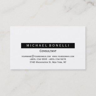 Modern Black White Consultant Business Card