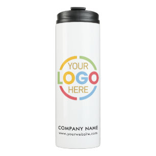 Modern Black White Corporate Company Business Logo Thermal Tumbler