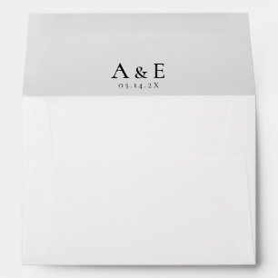 Modern Black & White Couples Monogram Wedding  Envelope